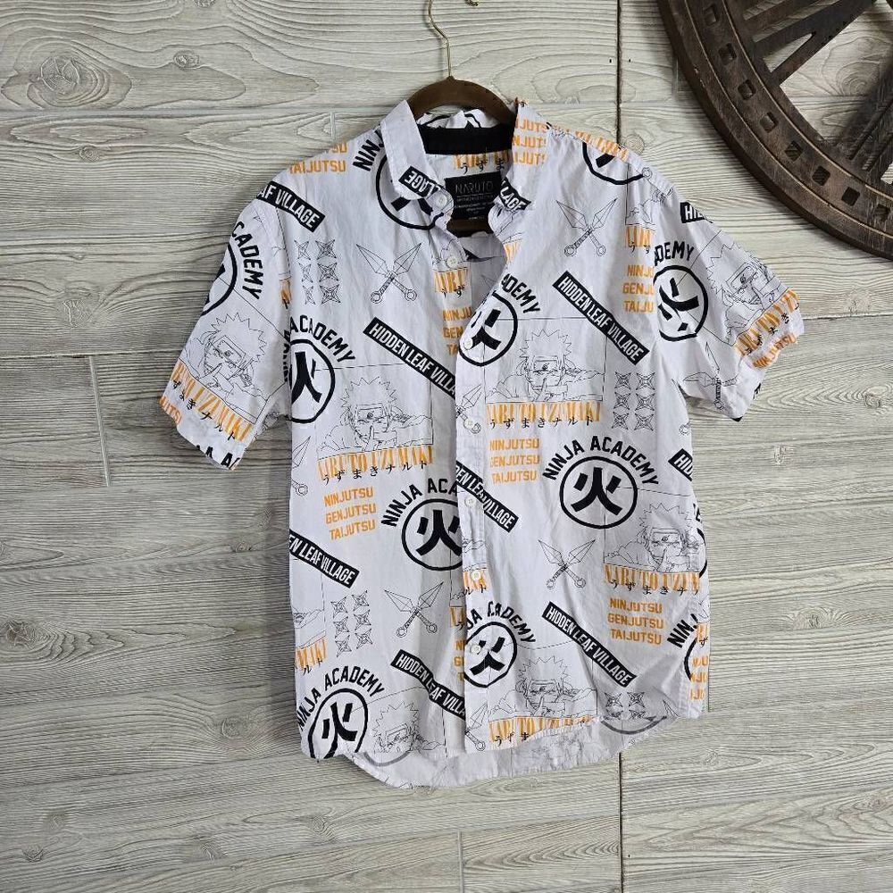 Vintage Naruto Shippuden Ninja Academy Mens SZ L 2002 Anime